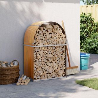 vidaXL Le&ntilde;ero De Acero Galvanizado Acabado De Madera 80x45x120 Cm Vidaxl