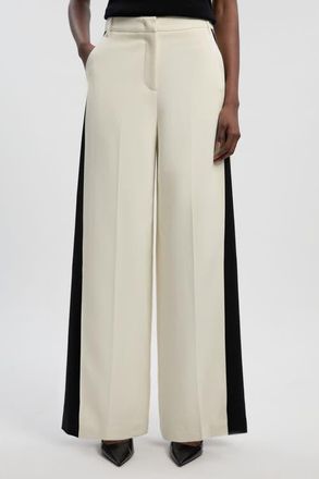 Karen Millen Contrast Colour Wide Leg Trouser in Mono at Nordstrom, Size 10