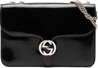 Gucci Pre-owned Gucci Medium Patent Dollar Interlocking G Crossbody Unisex 387606 520981