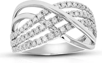 Vir Jewels 3/4 cttw Lab Grown Diamond Ring in Sterling Silver For Women