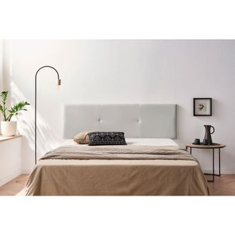 Moonia Moonia - Cabecero Tapizado Alma Polipiel 100x50x5 Cm - Gris Claro