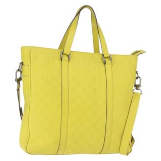 Louis Vuitton Tadao Damier Infini Leather Yellow Leather Handbag (Pre-Owned)