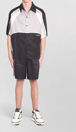 Amiri quad panel camp collar logo shirt