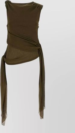 Ganni asymmetric one-shoulder knot tunic
