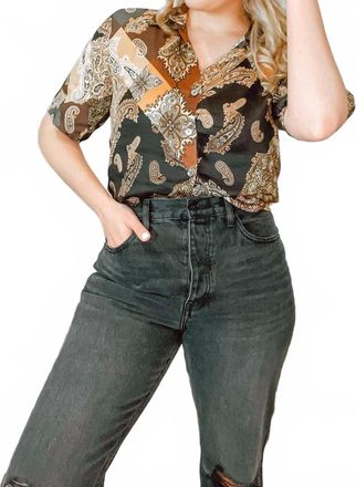Olivaceous Marley Button Down Shirt In Brown/black