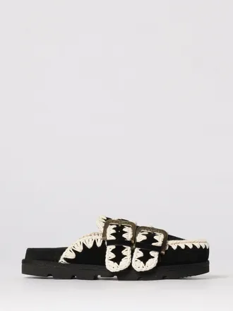 Mou Low Bio Suede Sabot with Stitching