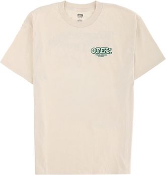 Obey Cream Yellow Logo T-Shirt