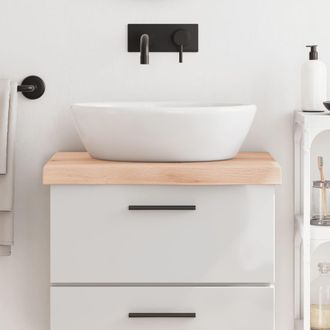 vidaXL Encimera De Ba&ntilde;o Madera Maciza Sin Tratar 60x50x(2-6) Cm Vidaxl