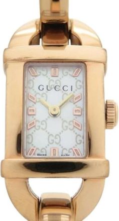 Gucci Pre-owned roestvrijstalen horloge - Dames - Vintage Horloges - Geel - ONE Size - Vintage
