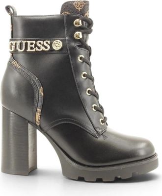 Guess Neela Veterlaarzen - Dames - Laarzen met Hak - Zwart - 35 EU - Leer - Schoenen