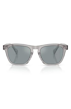 Oliver Peoples R-3 54mm Polarized Round Sunglasses in Grey /Polar Flash Mirror at Nordstrom