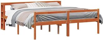 vidaXL Bed Frame with Headboard 2 pcs Wax Brown Solid Pine Wood vidaXL