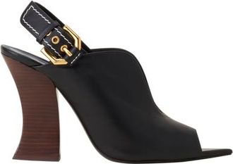 Lanvin Buckle Arch Heeled Leather Mules in Black at Nordstrom, Size 36 Eu