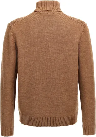 Zanone Wool Turtleneck Sweater - Camel