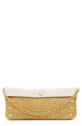 Hammitt Invitation Clutch in Calla Lily White Raffia/Gold at Nordstrom