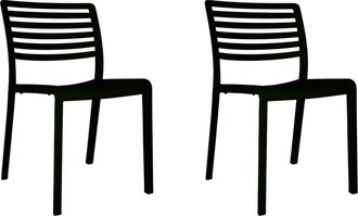 Resol Sillas Lama Resol Pl&aacute;stico Negro (pack De 2)