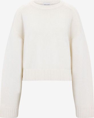 Loulou Studio Rundhalspullover aus Wolle und Kaschmir Bruzzi