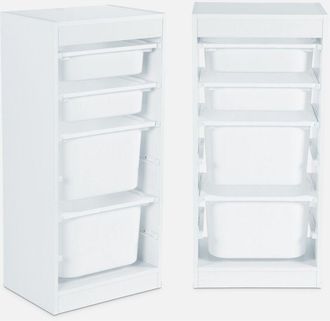 Sweeek Set di 2 mobili per bambini con 4 contenitori