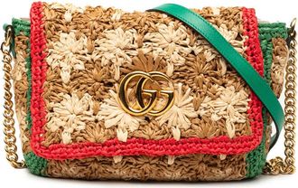 Gucci Pre-owned Gucci Small GG Marmont Raffia Crossbody Ladies IM79LVFXPP2JEUYG