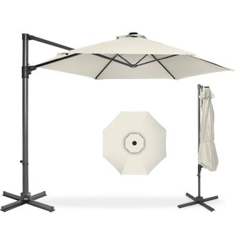 Best Choice Products 10ft 360&deg; Rotating Cantilever Easy Auto Open Patio Umbrella w/ Solar LED Lights