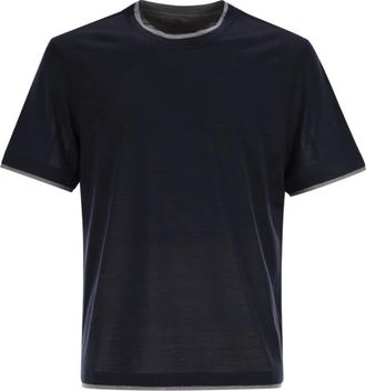 Brunello Cucinelli Hombre, Camisetas, Azul, Talla: L