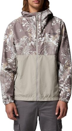Columbia Spire Valley Print Water Repellent Windbreaker in Iron Geofern/Flint Grey at Nordstrom, Size Xx-Large