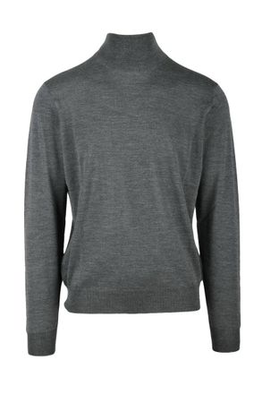 FILIPPO DE LAURENTIIS Grey Merino Wool Mens Merino Wool Turtleneck