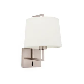 Faro Barcelona Frame Aplique De Pared N&iacute;quel Mate/beige 20170-02