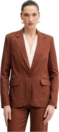 Silvian Heach Pillik Blazer - Dames - Blazers - Bruin - M - Linnen - Jassen