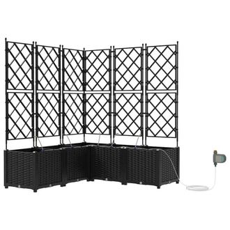 Berkfield Home Garden Planters with Water Irrigation System 5 pcs Black