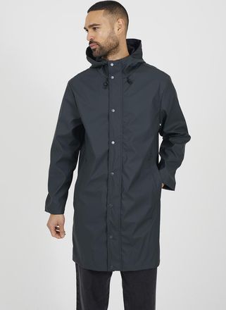 Brave Soul Mens Khaki Rubberised Hooded Parka Style Jacket - Size Medium