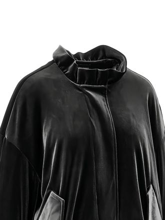 Emporio Armani Velvet-Effect Blouson Jacket - Black