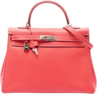 Herm&egrave;s Pre-owned Kelly 35 - Dames - Vintage Handtas - Roze - ONE Size - Leer - Vintage