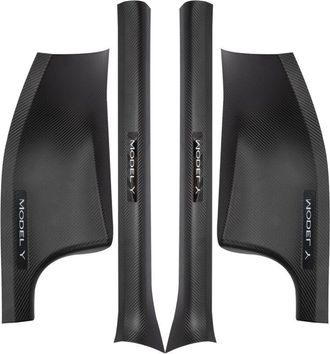 OEM Juego De Protectores De Umbral De Puerta De Fibra De Carbono Para Tesla Model Y 2021 2022 2023, Antiara&ntilde;azos, Antideslizantes, Delanteros Y Traseros