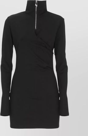 The Attico fitted mini dress high neckline long sleeves