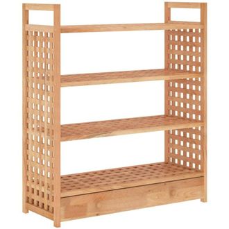 vidaXL Zapatero Con Caj&oacute;n Madera Maciza Nogal 70x27x81 Cm Vidaxl