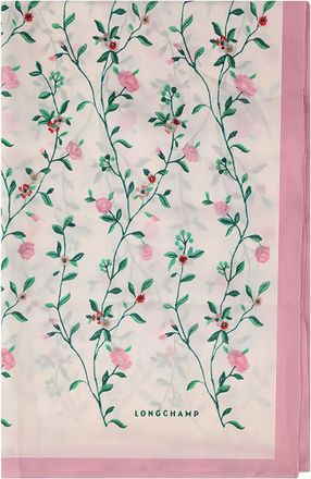 Longchamp Foulard con stampa a fiori - Rosa