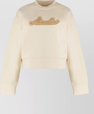 Moncler cotton cropped sweatshirt crew neck