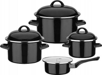 GSW Berlinger-haus Gsw Black & White Conjunto De 7 Cacerolas Negro Blanco