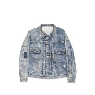 Junya Watanabe Distressed Paint-splatter Denim Jacket