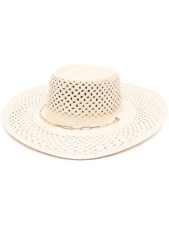 Van Palma perforated-design sun hat - Neutrals