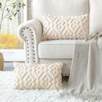 OEM Fundas De Coj&iacute;n Decorativas De Lujo, Suaves Y De Felpa Corta, De Lana Y Terciopelo, Para Sof&aacute; O Dormitorio - Dise&ntilde;o Moderno En Forma De Diamante, Colo