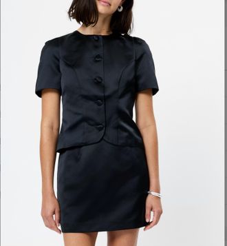 French Connection Jaxon Puff Sleeves Top In Black