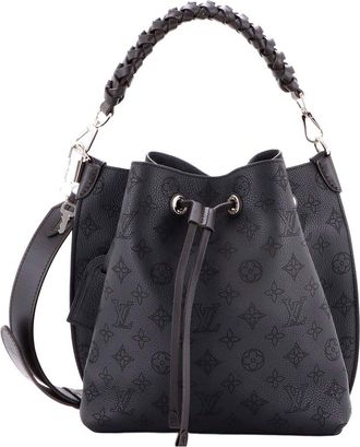 Louis Vuitton Black Mahina Leather Muria Bucket (Authentic Pre-Loved)