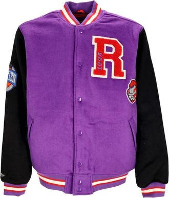 Mitchell & Ness Toronto Raptors Legacy Varsity Jack Paars/Zwart - Heren - Bomber jackets - Paars - XL - Wol - Jassen