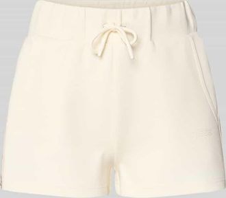 Guess Shorts mit Kordelzug und Logo-Print Modell BRITNEY in Beige, Gr&ouml;&szlig;e XL