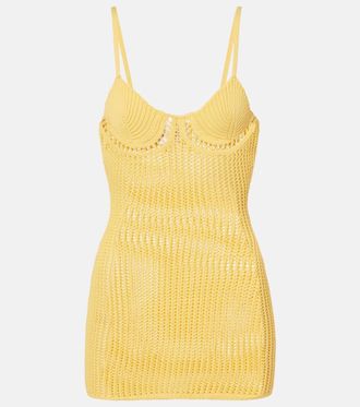 The Attico Crochet cotton-blend minidress