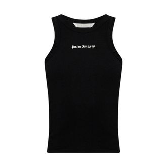 Palm Angels Camiseta de canal&eacute; con logo - Tops - Mujer - Negro - M