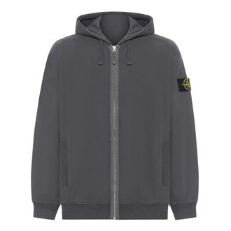 Stone Island Full Zip Hoodie - Heren - Vesten met rits - Grijs - L - Katoen - Hoodies & sweatvesten