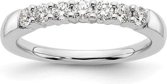 Diamond2Deal 14k White Gold Lab Grown Diamond 7-Stone Band Ring 1/2Ct Clarity- VS Color- G-H